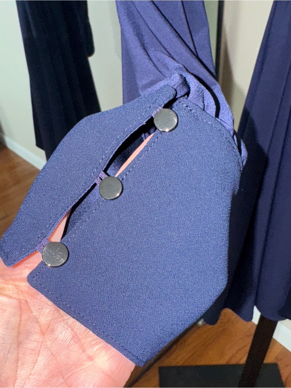 White House Black Market Jersey Tie Dress Navy Size M - Picture 5 of 7
